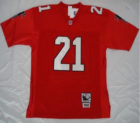 Men's Atlanta Falcons ACTIVE PLAYER Custom Red Mitchell & Ness Throwback Stitched Jersey